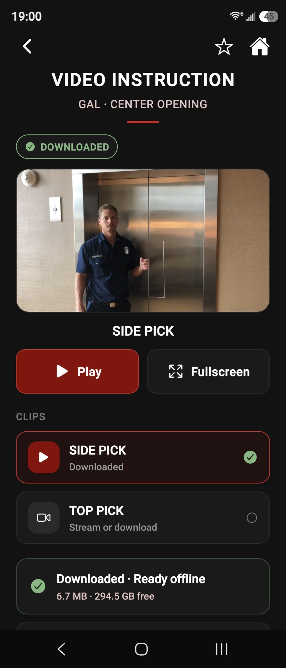 Video instruction with offline download